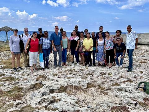 nurdle patrol cuba group on shoreline in cuba