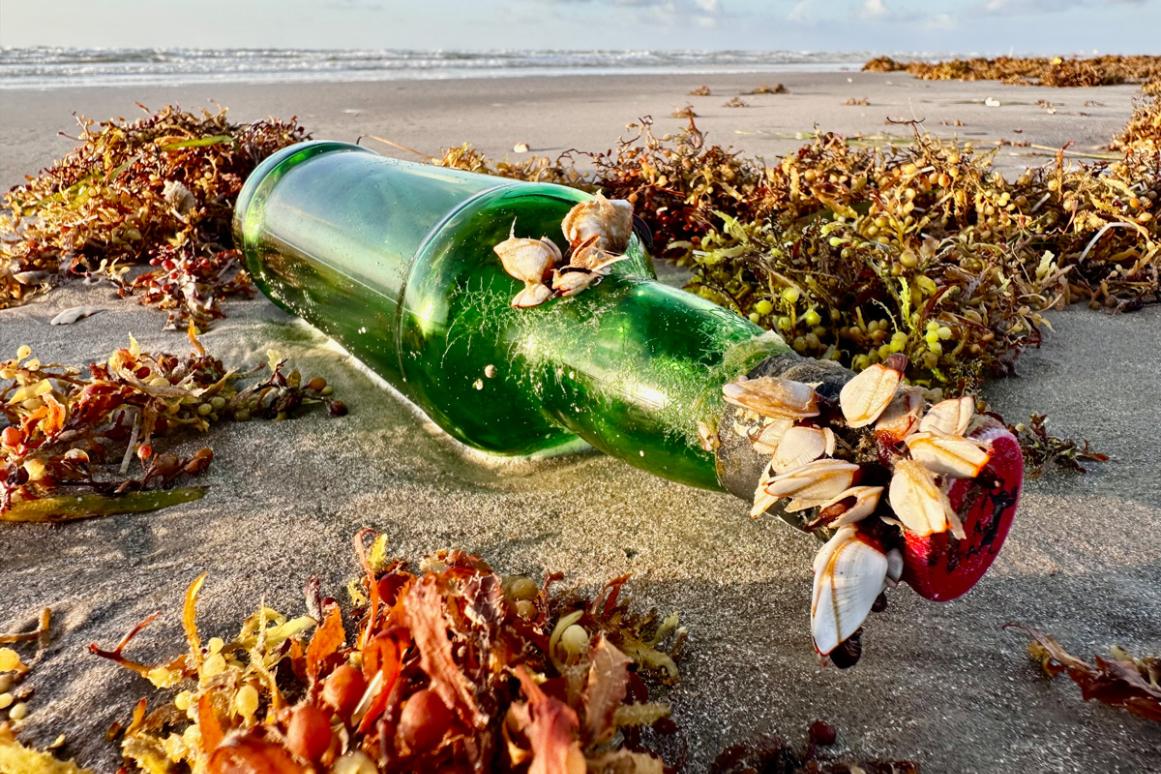 Message in a bottle on Texas coast